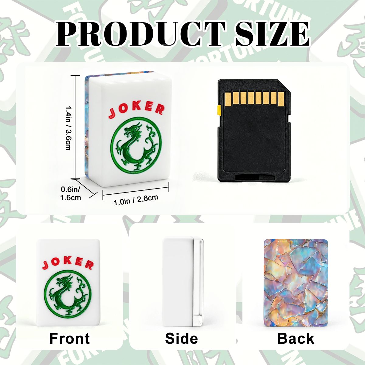 American Mahjong Tiles printed Mother of Peral Design