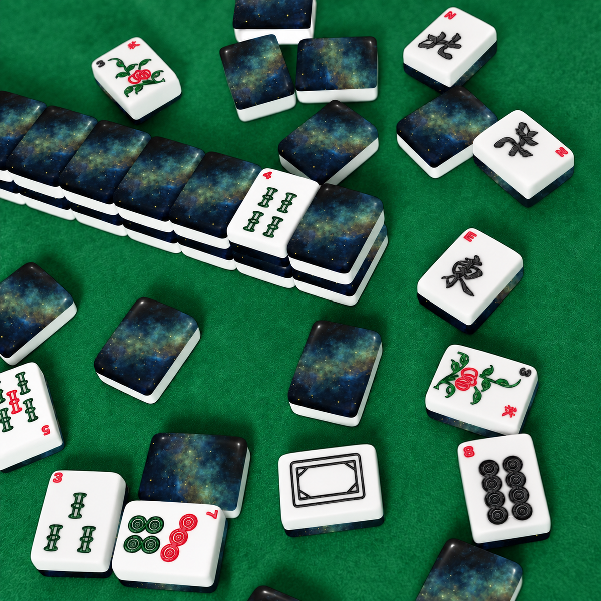 American Mahjong Tiles with Galaxy Design