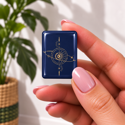 mahjong tilefeaturing a gold celestial eye design