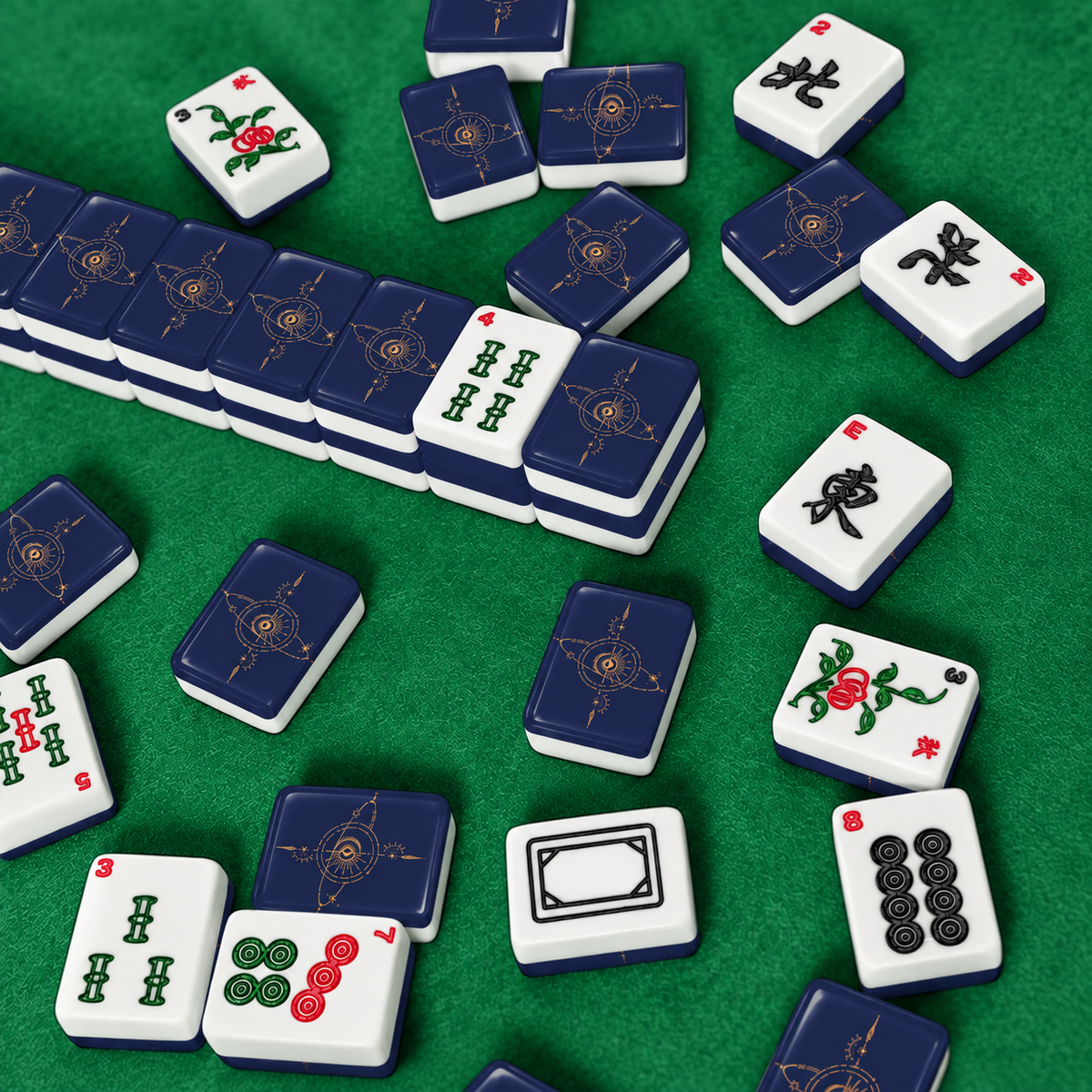 Sun and Moon American Mahjong Tiles
