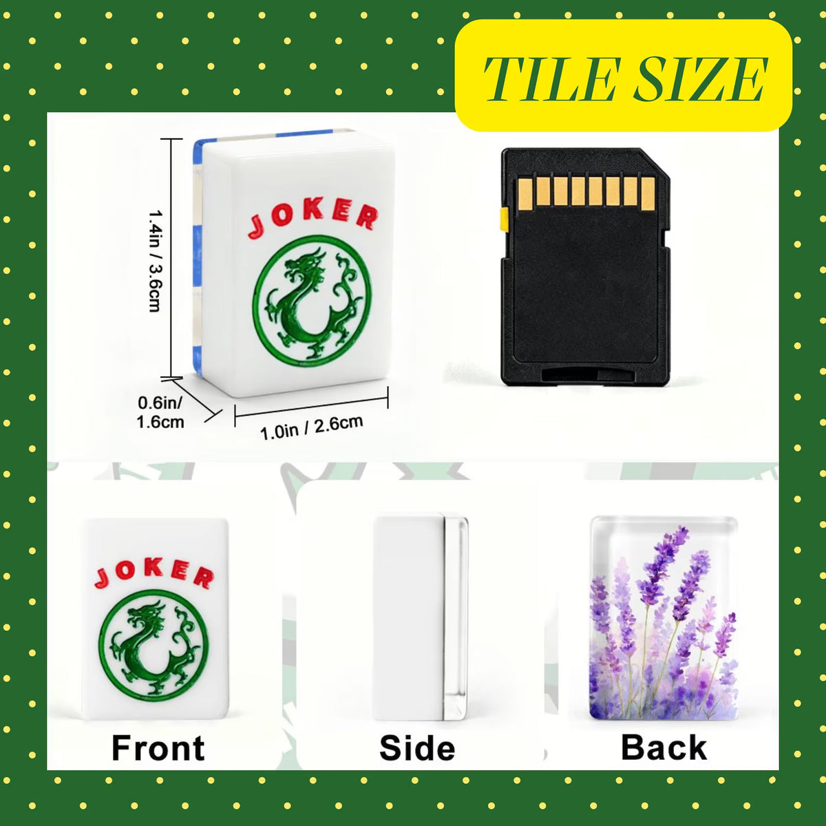Americal Mahjong Tiles with Purple Lavender Design