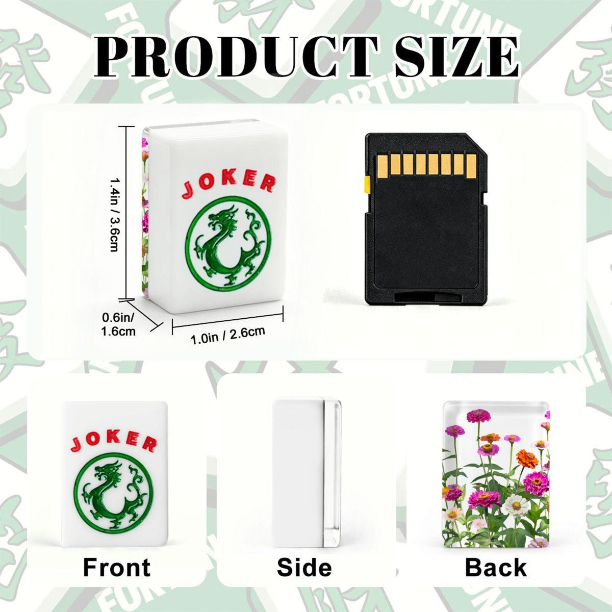 Americal Mahjong Tiles with Floral Design