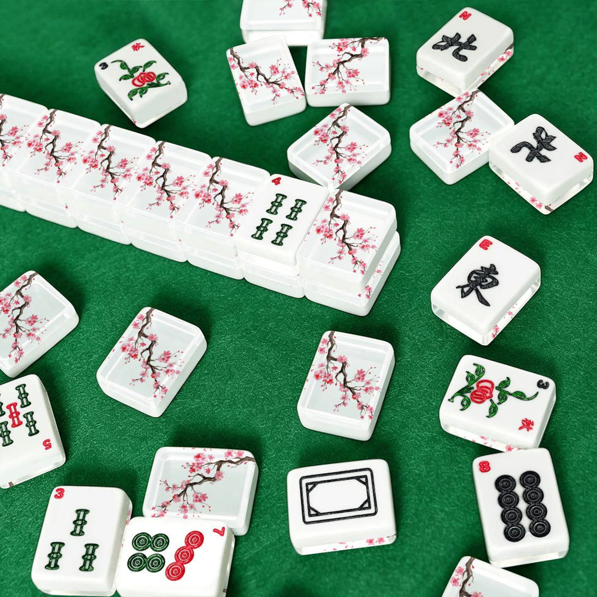 Cherry Blossom Americal Mahjong Tiles