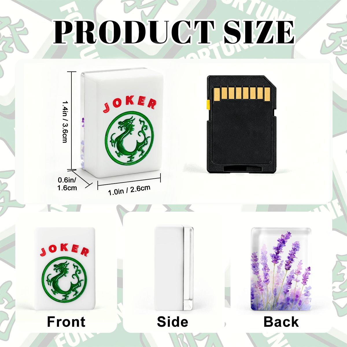 Americal Mahjong Tiles with Purple Lavender Design