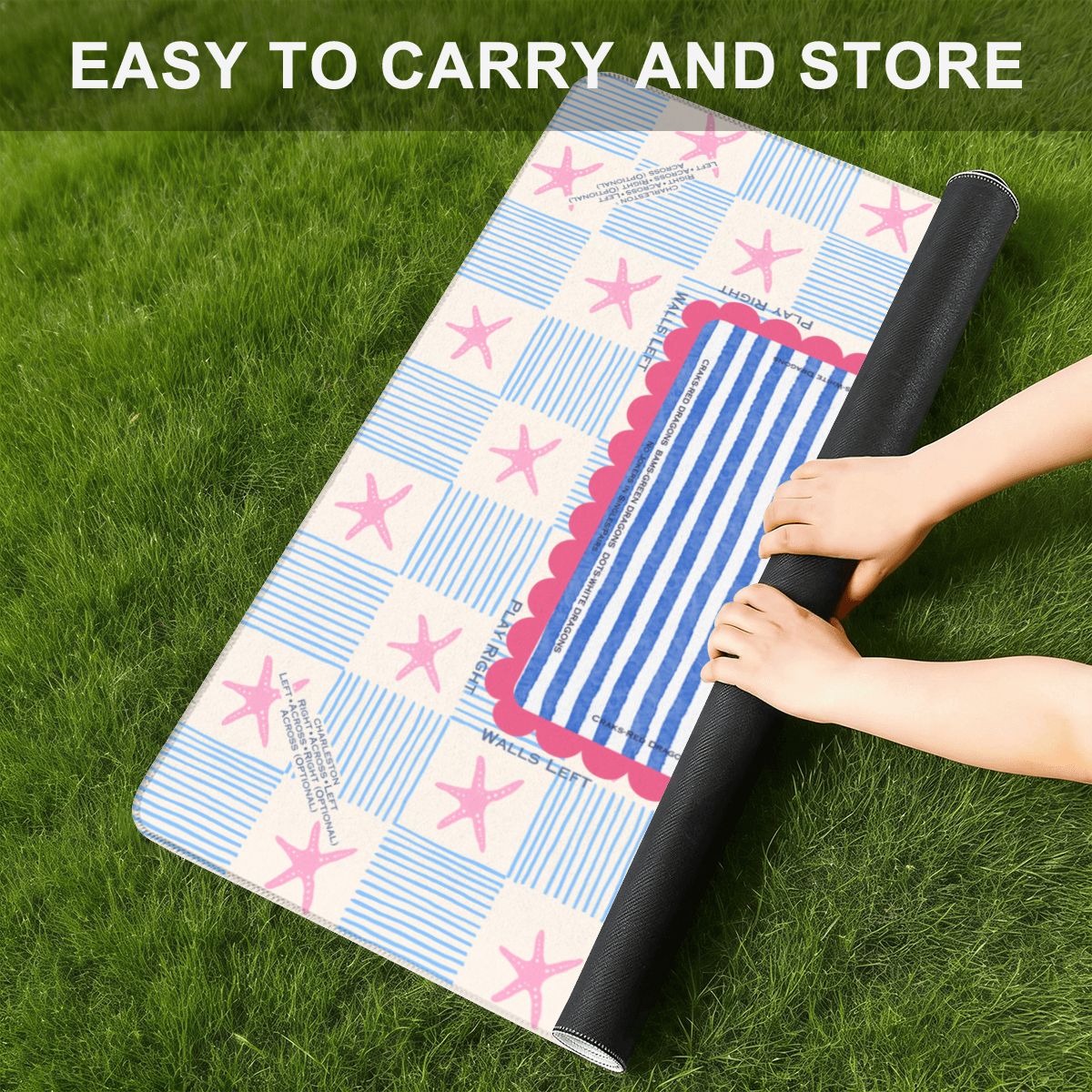 Starfish Mahjong Mat Checkered Summer Design