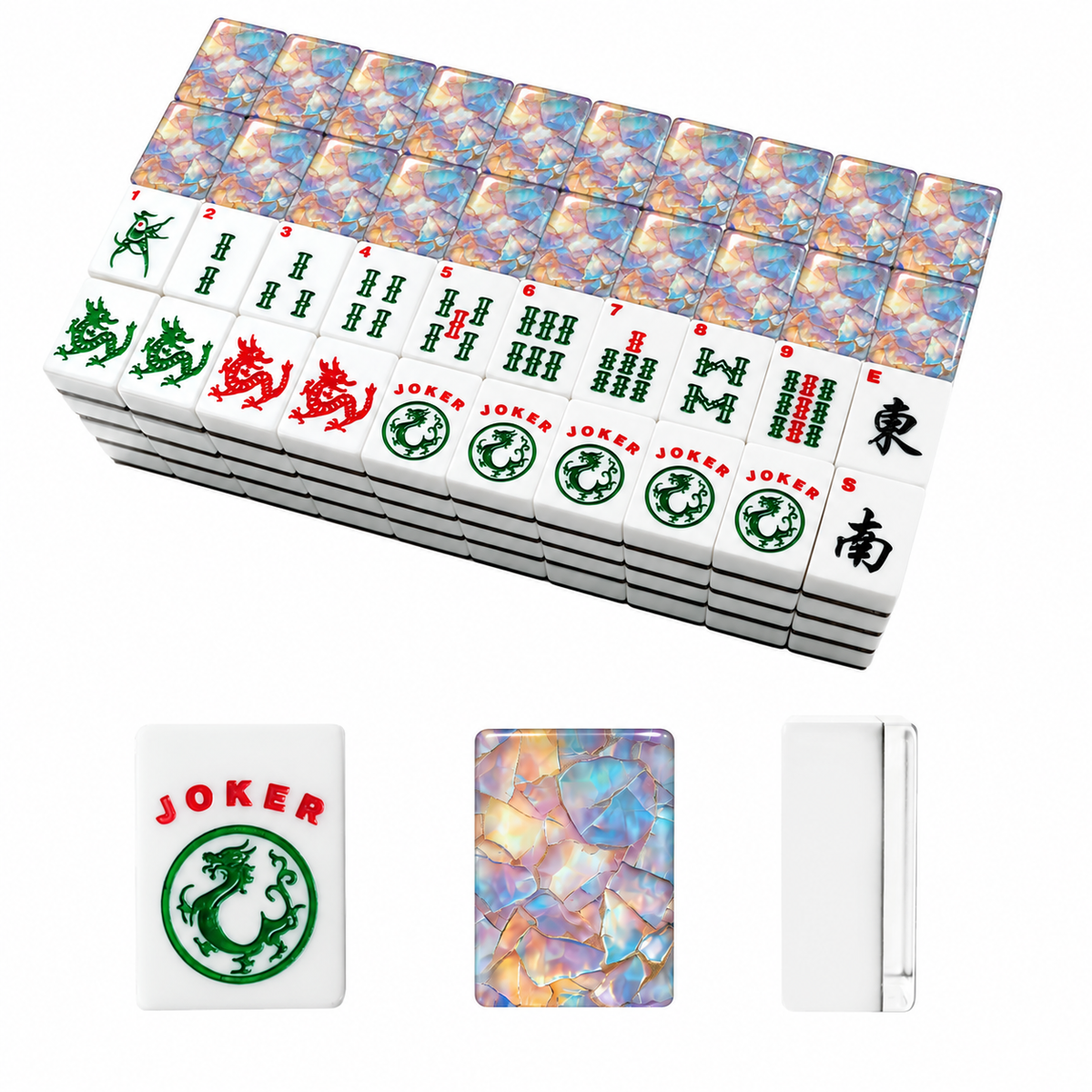 American Mahjong Tiles printed Mother of Peral Design