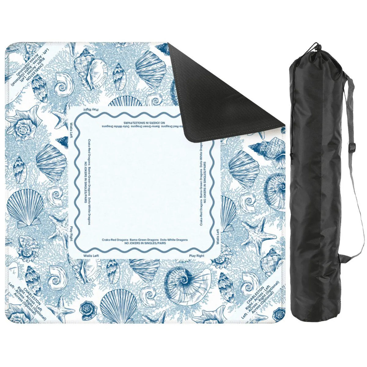 nautical mahjong mat with canvas bag