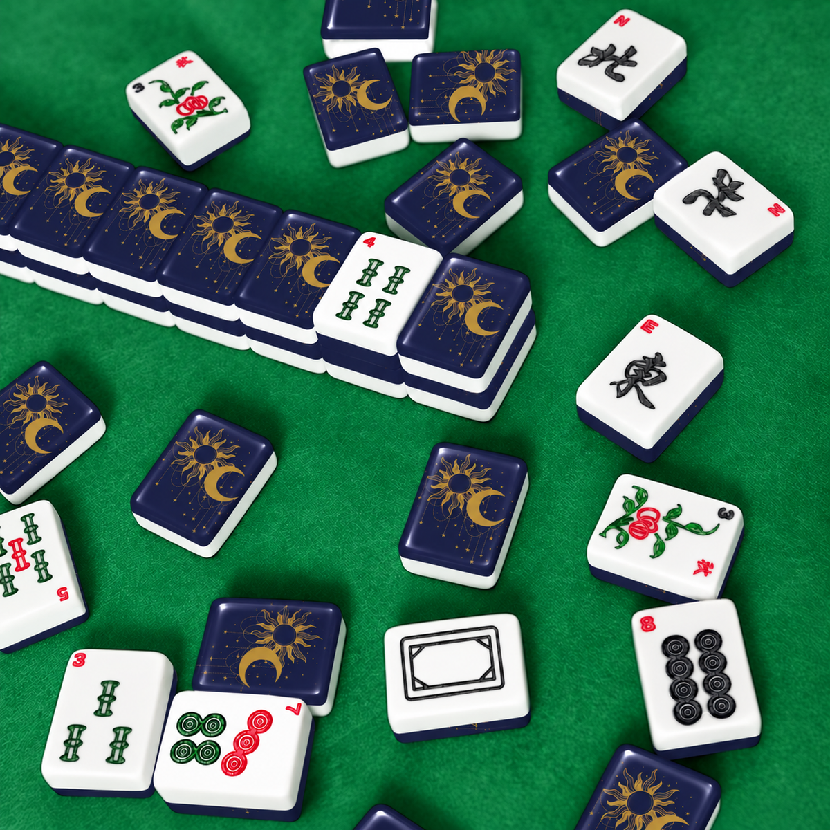 Sun and Moon American Mahjong Tiles