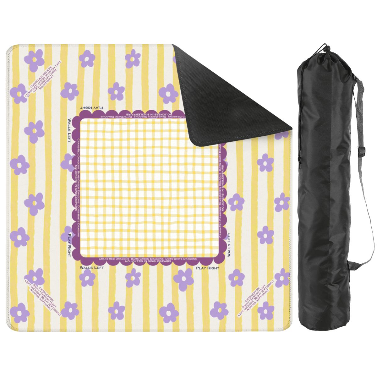 strawberry mahjong mat with bag